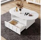 OKWISH Couchtisch 100x40,5x60 cm mit Wolkenform und Schublade (Packung, 1-St.,...
