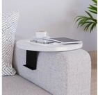 en.casa Tablett, Spanplatte, &raquo;Kuleskyd&laquo; Couchtablett &Oslash;34 cm Wei&szlig;