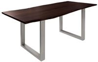 Massivmoebel24 Esstisch FREEFORM Akazie Massivholz braun (Massivholz zerlegt 53...