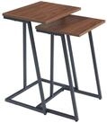 en.casa Satztisch, Beistelltisch &raquo;Salem&laquo; 2er Set Schwarz / Walnuss