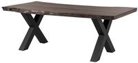 Massivmoebel24 Esstisch FREEFORM Akazie Massivholz grau (Massivholz zerlegt 75...