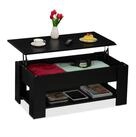 relaxdays Couchtisch Aufklappbarer Couchtisch, schwarz