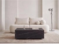 WFL GROUP Couchtisch rechteckig in Blockform, mobil mit versteckten Rollen...