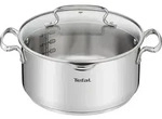 Tefal Kochtopf Duetto+, Edelstahl 18/10, hochglanzpoliert, Glasdeckel mit