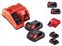 Milwaukee M18 B2 Akku Starter Set 18 V 2x 2,0 Ah (2x 4932430062) Akkupacks