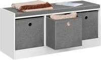 Woltu Schuhbank (1-St), mit Sitzfl&auml;che, Sitzbank mit Stauraum, 3...