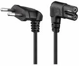 Goobay GOOBAY Euro-Netzkabel mit Doppelnutkupplung, schwarz, 1,5m, 90&deg;...