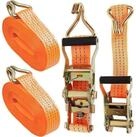 LuxusKollektion Spanngurt Spanngurte Ratsche Haken 3000kg 6m Orange (2-St)