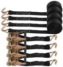 LuxusKollektion Zurrgurt Spanngurt Ratsche Haken 6m 3T Schwarz (4-St)