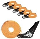 TRUTZHOLM Spanngurt 5x Spanngurt mit Ratsche 6m einteilig 800kg 0,8t orange...
