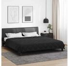 vidaXL Kunstfaserbettdecke, Sommerdecke Schwarz 240 x 260 cm Mikrofaser