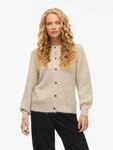 Strickjacke VILA "VILAMPE O-NECK L/S KNIT CARDIGAN-NOOS", Damen, Gr. S, beige...