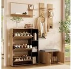 OKWISH Garderoben-Set Flurm&ouml;bel mit Spiegel, Schuhschrank und gepolsterter...