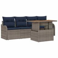vidaXL Loungesofa Garten-Sofa-Set 5 stk. Grau und Marineblau, 5 Teile