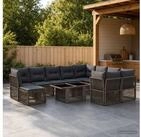 vidaXL Gartenlounge-Set vidaXL Gartensofa-set 11 stk. Grau Poly-Rattan