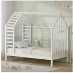 ML-DESIGN Spielbett Hausbett mit Lattenrost, Dach und Fenster, Montessori...