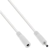 Inline DC Verl&auml;ngerungskabel, DC Stecker/Buchse 3,5x1,35mm, AWG 18, wei&szlig; 5m