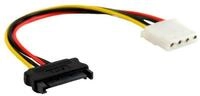 Inline SATA Stromadapterkabel, 15pol SATA Buchse an 4pol Stecker, 0,15m...