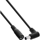 Inline DC Verl&auml;ngerungskabel, Winkelstecker, 5,5 x 2,1 mm, schwarz, 2 m