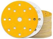 LuxusKollektion Schleifscheibe Schleifpapier 150mm Klett 15 Loch-Gelb 60 St&uuml;ck