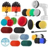STAHLWERK Autowaschb&uuml;rste Reinigungsb&uuml;rsten Aufsatz 45er Set f&uuml;r...