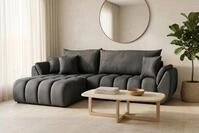 WFL GROUP Ecksofa Iris mit Schlaffunktion & Bettkasten - Universell Montierbar,