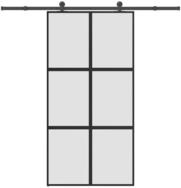 vidaXL Haust&uuml;r Schiebet&uuml;r mit Beschlag 102,5x205 cm Hartglas & Aluminium...