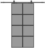 vidaXL Schiebet&uuml;r Schiebet&uuml;r mit Beschlag Schwarz 102,5x205 cm Hartglas