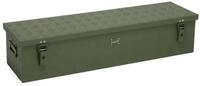 ALUBOX Aufbewahrungsbox Alukiste Transportbox Riffelblech olivgr&uuml;n matt (86...