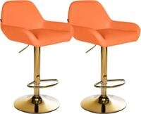 CLP Barhocker Braga (Set, 2er), Kunstleder-Bezug, Gold-Optik, h&ouml;henverstellbar