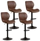 LuxusKollektion Barhocker Barhocker Lehne Drehstuhl 360Grad PU Kunstleder Braun...