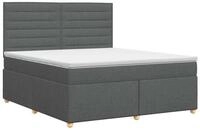 vidaXL Bett Boxspringbett mit Matratze Dunkelgrau 180 x 200 cm Stoff (1-tlg)