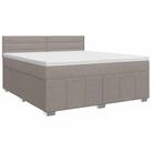vidaXL Bett Boxspringbett mit Matratze Taupe 180 x 200 cm Stoff (1-tlg)