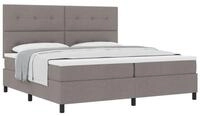 vidaXL Bett Boxspringbett mit Kopfteil Taupe 200 x 200 cm Stoff (1-tlg)