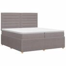vidaXL Bett Boxspringbett mit Matratze Taupe 200 x 200 cm Stoff (1-tlg)