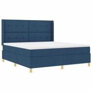 vidaXL Bett Boxspringbett mit LED-Lichtleisten Blau 180 x 200 cm Stoff (1-tlg)