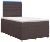 vidaXL Bett Boxspringbett mit Matratze Dunkelbraun 120 x 190 cm Stoff (1-tlg)