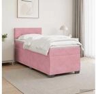 vidaXL Bettgestell vidaXL Boxspringbett mit Matratze mit Kopfteil Rosa 90 x 200...