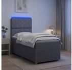vidaXL Bettgestell vidaXL LED Boxspringbett mit Matratze Hellgrau 90 x 190 cm...