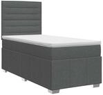 vidaXL Bett Boxspringbett mit Matratze Dunkelgrau 90 x 190 cm Stoff (1-tlg)