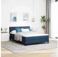 vidaXL Bettgestell vidaXL Boxspringbett mit Kopfteil Blau 160 x 200 cm Stoff