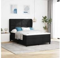 vidaXL Bettgestell vidaXL Boxspringbett mit Kopfteil Schwarz 160 x 200 cm Stoff