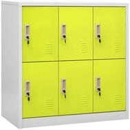 vidaXL F&auml;cherschrank Schlie&szlig;fachschrank Hellgrau und Gr&uuml;n 90x45x92,5 cm Stahl