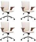 vidaXL B&uuml;rostuhl Drehbare B&uuml;rost&uuml;hle mit Kopfst&uuml;tze 4 stk. Kunstleder (4 St)