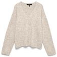 Strickpullover VERO MODA "VMBERRY LS V-NECK PULLOVER NOOS", Damen, Gr. M, beige