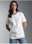 T-Shirt TRIGEMA "TRIGEMA Deutschland T-Shirt mit kontrastfarbigen B&uuml;ndchen", Damen,