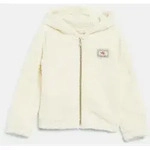 s.Oliver Funktionsjacke Sweatshirt Jacke Kapuzenjacke aus Teddyfleece mit Patch beige