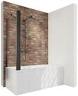 Schulte Badewannenfaltwand Black Style ESG, Glas, 80x140 cm, 1 tlg +...