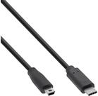 Inline InLine&reg; USB 2.0 Kabel, USB-C Stecker an Mini-B Stecker, schwarz, 0,5m