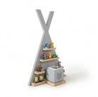 relaxdays Kinderregal Toniebox Regal Zelt, 1-tlg., grau